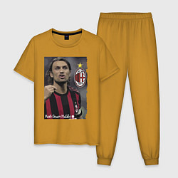 Пижама хлопковая мужская Paolo Cesare Maldini - Milan, captain, цвет: горчичный
