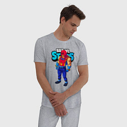 Пижама хлопковая мужская Рисунок Грома из BrawlStars Grom, цвет: меланж — фото 2