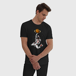 Пижама хлопковая мужская Космический баскетболист, цвет: черный — фото 2