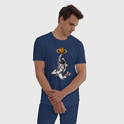 Пижама хлопковая мужская Космический баскетболист, цвет: тёмно-синий — фото 2