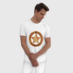 Пижама хлопковая мужская Wasteland 3 desert rangers star emblem, цвет: белый — фото 2