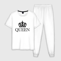 Пижама хлопковая мужская QUEEN ПАРНЫЕ Королева, цвет: белый