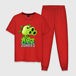 Пижама хлопковая мужская Plants vs Zombies Тристрел, цвет: красный
