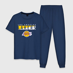 Пижама хлопковая мужская LA LAKERS NBA ЛЕЙКЕРС НБА, цвет: тёмно-синий