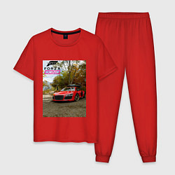 Пижама хлопковая мужская Forza Horizon 5 AUDI, цвет: красный