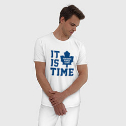 Пижама хлопковая мужская It is Toronto Maple Leafs Time, Торонто Мейпл Лифс, цвет: белый — фото 2