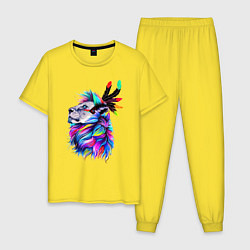 Пижама хлопковая мужская Art lion!, цвет: желтый