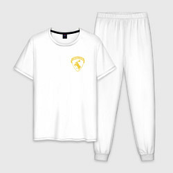Пижама хлопковая мужская VOLVO Логотип, цвет: белый