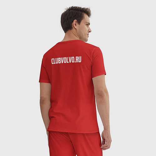 Мужская пижама VOLVO логотип лось / Красный – фото 4