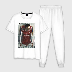 Пижама хлопковая мужская Arsenal, England, цвет: белый