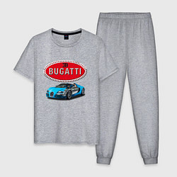 Пижама хлопковая мужская Bugatti, Italy, цвет: меланж