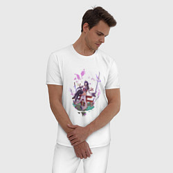 Пижама хлопковая мужская Сёгун Райден в размышлениях, цвет: белый — фото 2
