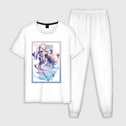 Пижама хлопковая мужская Зеркало Кокоми, цвет: белый