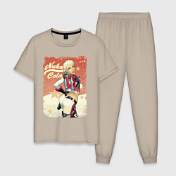 Пижама хлопковая мужская Fallout Nuka Cola Poster, цвет: миндальный