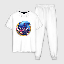 Пижама хлопковая мужская Sonic Exe Horror, цвет: белый