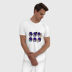 Пижама хлопковая мужская Значки на Эдгара Пины Бравл Старс Brawl Stars, цвет: белый — фото 2