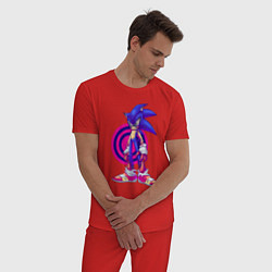 Пижама хлопковая мужская Sonic Exe Video game Hedgehog, цвет: красный — фото 2