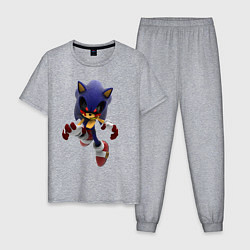 Пижама хлопковая мужская Sonic Exe Hedgehog, цвет: меланж