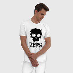 Пижама хлопковая мужская Zero skull, цвет: белый — фото 2