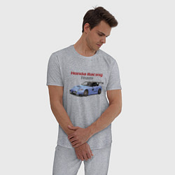 Пижама хлопковая мужская Honda Racing Team!, цвет: меланж — фото 2