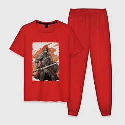 Пижама хлопковая мужская Vagabond, цвет: красный