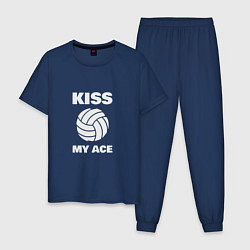 Пижама хлопковая мужская Kiss - My Ace, цвет: тёмно-синий