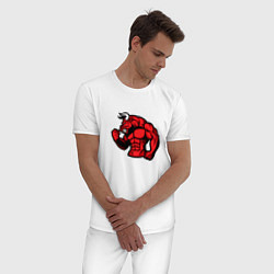 Пижама хлопковая мужская Красный бык Red Bull, цвет: белый — фото 2