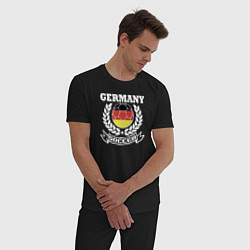 Пижама хлопковая мужская Футбол Германия, цвет: черный — фото 2