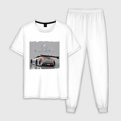 Пижама хлопковая мужская Lexus Motorsport Racing team!, цвет: белый
