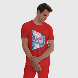 Пижама хлопковая мужская Тома, Аяка, Аято, цвет: красный — фото 2