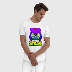 Пижама хлопковая мужская ЕВА EVE Brawl stars Космическая блоха, цвет: белый — фото 2