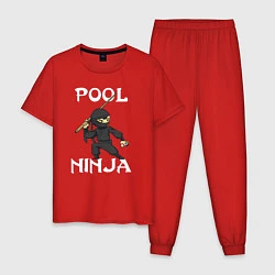 Пижама хлопковая мужская POOL NINJA, цвет: красный