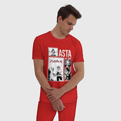Пижама хлопковая мужская Asta art, цвет: красный — фото 2