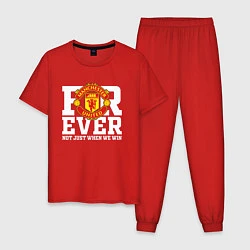 Пижама хлопковая мужская Manchester United FOREVER NOT JUST WHEN WE WIN, цвет: красный