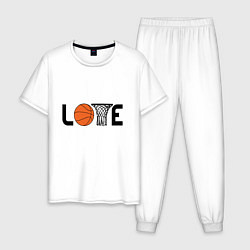Пижама хлопковая мужская Love Game, цвет: белый