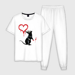 Мужская пижама BANKSY БЭНКСИ крыса и сердце