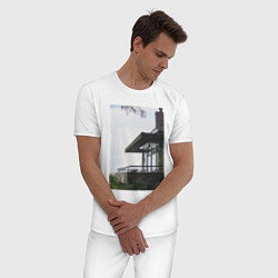 Пижама хлопковая мужская Панорамный Дом, цвет: белый — фото 2