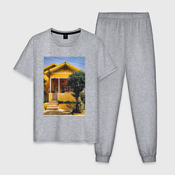 Пижама хлопковая мужская Жёлтый Дом, цвет: меланж