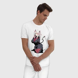 Пижама хлопковая мужская Модеус - Похотливый Демон, цвет: белый — фото 2