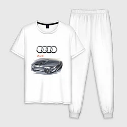 Пижама хлопковая мужская Audi Concept, цвет: белый