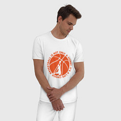 Пижама хлопковая мужская Баскетбол - Выбор жизни, цвет: белый — фото 2