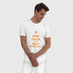 Пижама хлопковая мужская Keep Calm - Basketball, цвет: белый — фото 2