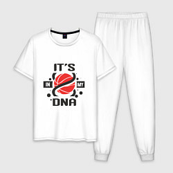 Пижама хлопковая мужская ДНК - Баскетбол, цвет: белый