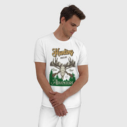 Пижама хлопковая мужская Deer Hunting, цвет: белый — фото 2