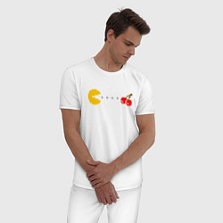 Пижама хлопковая мужская Pac-man 8bit, цвет: белый — фото 2
