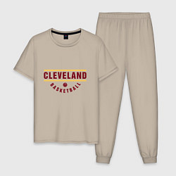 Пижама хлопковая мужская Cleveland - Basketball, цвет: миндальный