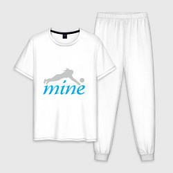 Пижама хлопковая мужская Volleyball Mine, цвет: белый