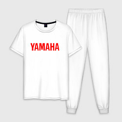 Пижама хлопковая мужская YAMAHA - ЛОГО НА СПИНЕ, цвет: белый