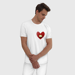Пижама хлопковая мужская Пельмени в моем сердце, цвет: белый — фото 2