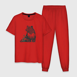 Пижама хлопковая мужская Символ России, цвет: красный